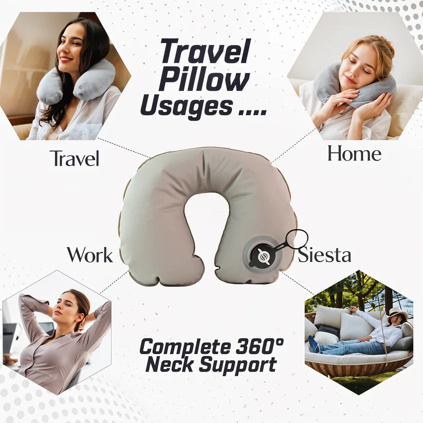 Premium Quality Inflatable Travel Neck Pillow (1 Pc) - Image 5